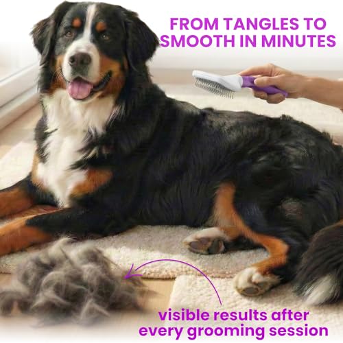 Poodle Pet Slicker Brush Large Size - For Dogs, Cats, Rabbits - Matted/Loose Fur, Knots - Suitable for Doodle/Goldendoodle Grooming and Shredding Short/Long Hair - color: Purple, size: Large Size