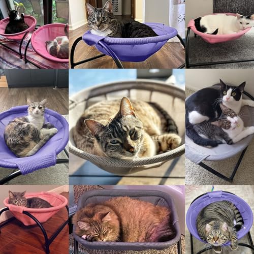 Cat Bed Sleeping Cat Hammock, 16.9in x 16.9in x 9.5in, Purple | Cat Supplies Pet Supplies Whole Wash Stable & Breathable Easy Assembly Indoors Outdoors, 16.9 in x 16.9 in x 9.5 in - color: Purple, size: 16.9"L x 16.9"W x 9.5"Th (Mesh)