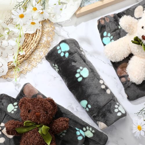 4 Pack Ultra Soft Dog Cat Bed Mat Small Animal Guinea Pig Bed with Cute Print Reversible Fleece Dog Crate Kennel Pad Cozy Washable Thickened Hamster Pet Beds Mat(21 x 14 Inches,Black) - color: Black, size: 21 x 14 Inches