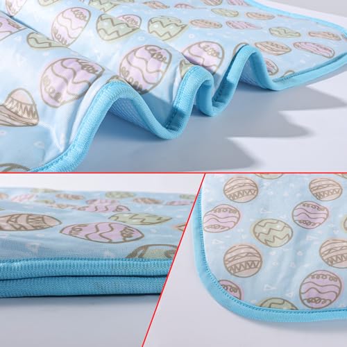 Pet Cooling Mat Cat Dog Cushion Pad Summer Cool Down Comfortable Soft for Pets and Adults (S,Blue) - color: Blue Egg, size: S: 15.5'' x 19.5''