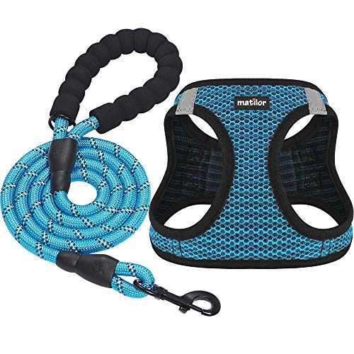 Dog Harness Step-in Breathable Puppy Cat Dog Vest Harnesses for Small Medium Dogs - color: Blue, size: X-Large (Chest 20''-24'', Weight 18-28 lb)