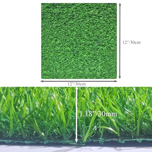 VERAMI Chicken Nesting Box Pads,12"x12" Washable Artificial Grass Rug Carpet Fake Grass Synthetic Turf Mat for Chicken Coop Pet Garden Lawn Indoor Outdoor (Green-6 pcs)
