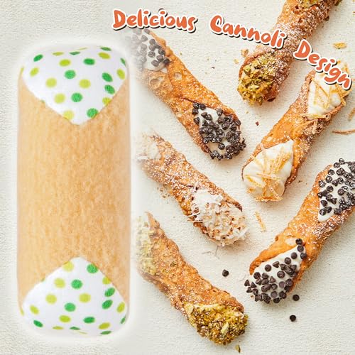 MALLMALL6 Catnip Toys for Cat - 5Pcs Cannoli Crinkle Paper Sound Catmint Toy Gift for Indoor Kitten, Teething Chew Kick Interactive Kitty Supplies, Soft Italian Dessert Pet Present for Kitten Lover - style: Cannoli（with Crinkle Paper）