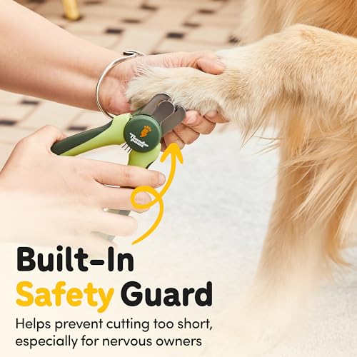 LED Dog Nail Clippers with Light Illumination, Trimmers with Protective Guard, Safety Lock and Nail File - Suitable for Large and Small Dogs & Cats (Green) - color: Green, size: Medium-Large (LED)