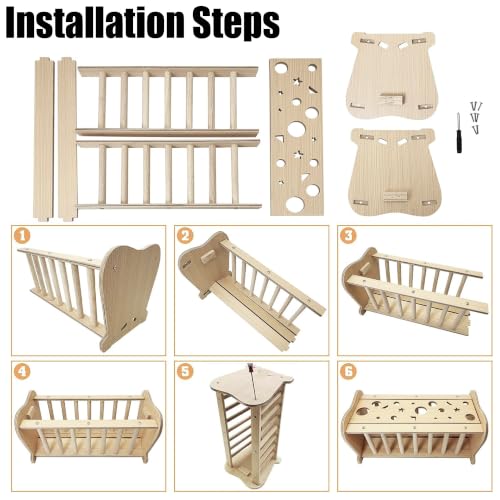 Large Capacity Rabbit Hay Feeder Wooden Guinea Pig Hay Holder Bunny Hay Rack Food Dispenser for Chinchilla Small Animal