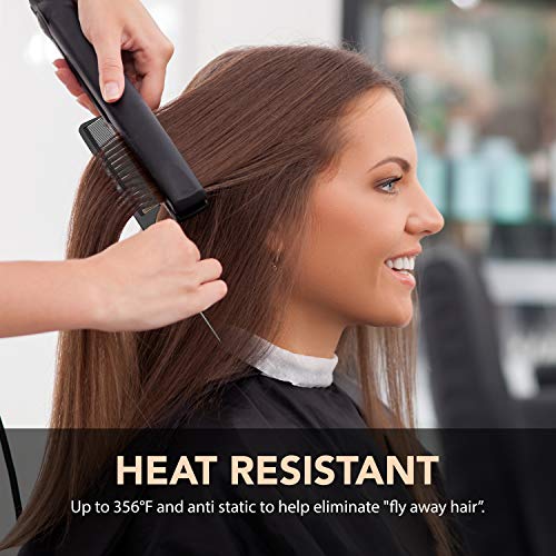 Professional 8.8 Inch Tail Comb - Black Carbon Fiber And Stainless Steel Pintail - Anti Static And Heat Resistant Teasing Lightweight Comb For All Hair Types - color: Single