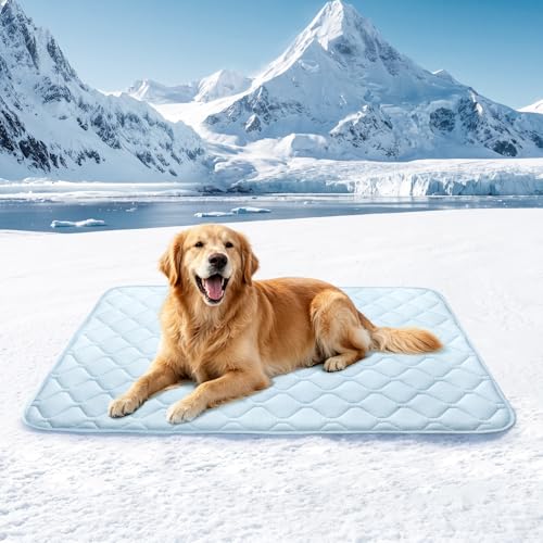 Buvlnee Dog Cooling Mat 2.0, 41x28in Portable Pet Cooling Mat for Dogs & Cats Q-Max>0.5, Durable Waterproof Washable Cooling Pad Non-Toxic - size: 41x28in