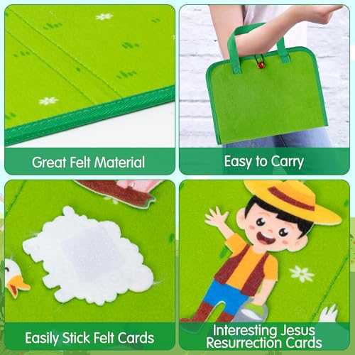 WATINC Travel Felt Board Story Set - 25PCS Portable Felt Board Educational Birthday Gift for Boys & Girls, Themed Storytelling Preschool Early Learning Interactive Play Kit for Toddlers (Farm Animals) - style: Farm Animals