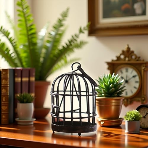 Miniature Birdcage Ornament Model Home Desktop Decor, Miniature Furniture and Accessories