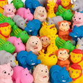 Poen 100 Pcs Rubber Bath Toys Bulk Cute Wild Animal Bathtub Toys Floating Squeaky for Birthday Summer Pool Party Favors Baby Shower Classroom Rewards Carnival Prizes, 10 Styles - style: Wild Animal