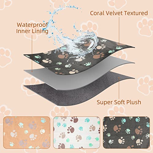 YUEPET Waterproof Guinea Pig Blankets 3 Pack, Fleece Cage Liners, L | Guinea Pig Fleece Cage Liners, Waterproof Backing, Machine Washable, Soft Fleece Surface, 48 x 24 in - color: White+gray+coffee, size: L-48"×24"