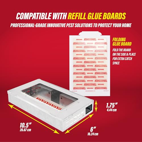 Catchmaster Multi-Catch Mouse Trap, Humane Mouse Trap Indoor for Home, Includes 1 Replaceable Glue Board, Live Catch Pest Control for Garage & Shed (White) - size: 1-Trap White