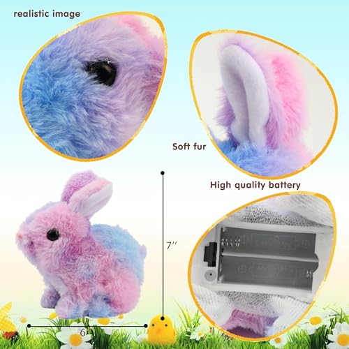Easfan Pink Jumping Bunny Interactive Talking Plush Toy for Kids | Hopping singing shaking, electronic animated pet, Easter Christmas birthday gift, for girls toddlers - style: Bunny