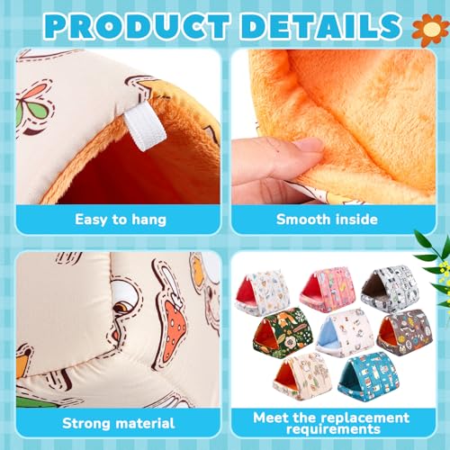 Cinnvoice 8 Pcs Guinea Pig Hideout, Guinea Pig Bed Washable Small Animal Cage Accessories for Bunny Hedgehog Mouse Chinchillas Hamsters Ferrets Rats (7.9 in) - size: 7.9 in