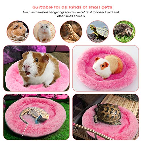 BWOGUE Hamster Bed, Round Velvet Sleep Pad for Guinea Pigs and Rats, 8.7 in | Round Mat for Small Pets, Soft Velvet Comfort, Machine Washable, Cage and Home Use, Hamsters Guinea Pigs - color: Rose Red