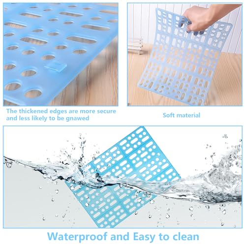 Hamiledyi 8Pieces Rabbit Feet Pad Hole Leak Water Design for Plastic Bunny Cage Mat Foot Resting Pad - color: 4 white +4 blue