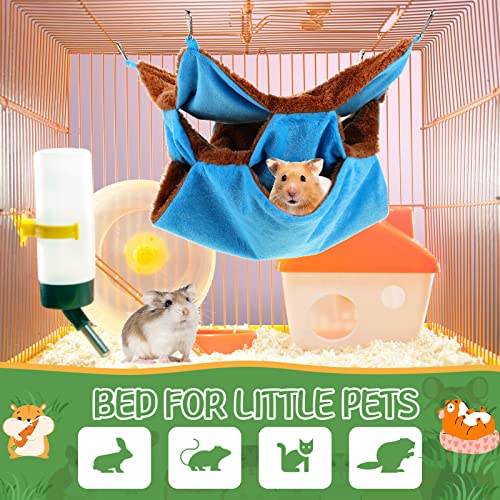 Jerify 6 Pcs Small Animals Hammock 3 Layers Hanging Pet Cage,Macaron Color | Cozy Hideaway for Rat Guinea Pig Ferret Chinchilla, Soft Plush Lining Provides Warmth, Easy Install with Metal Hooks - color: Macaron color
