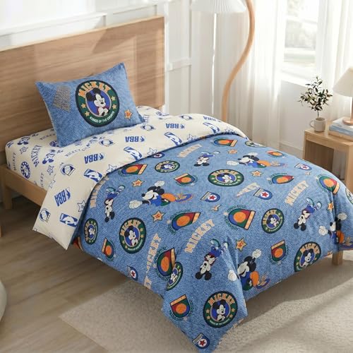 Northwest Disney Mickey Mouse Twin Comforter Set, Reversible Design Ultra Soft Fade Resistant Microfiber Kids Bedding Set, Officially Licensed - color: Mickey