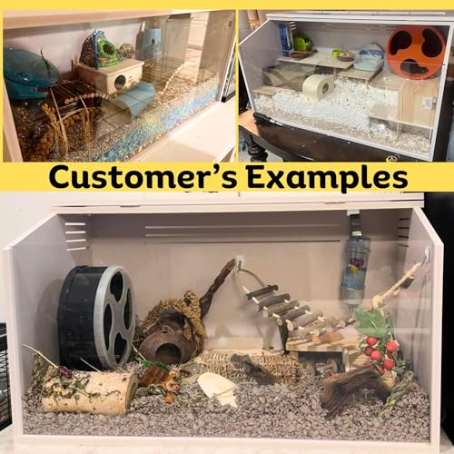 Sahara Cage - Unique & Modern Cage for Hamsters, Gerbils, Degus, Rats, Hedgehogs, Reptiles, and Other Small Animals (Large) - size: Large