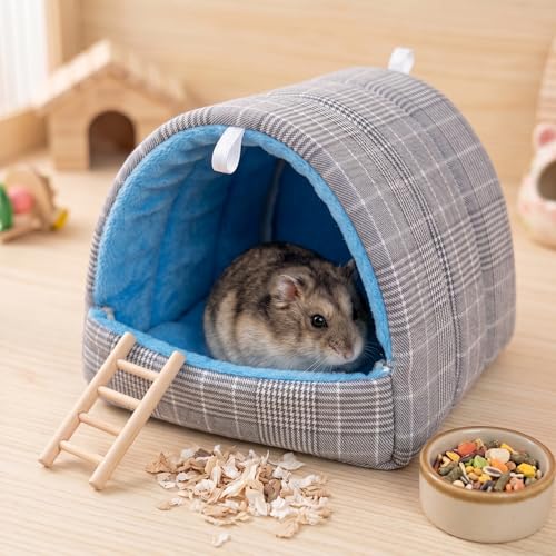 Rat Hamster Warm Bed House Hut Hanging Hammock Cute Nest for Small and Medium-Sized Pets (L), Suitable for Larger Pets(XL)-L-Grey - color: Grey, size: L