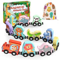 Zeoddler Toys for Toddlers, 11 Magnetic Wooden Animals Train Set, Montessori Toys for Toddlers, Preschool Learning Activities for Kids, Birthday Gifts for Boys, Girls - style: Animal