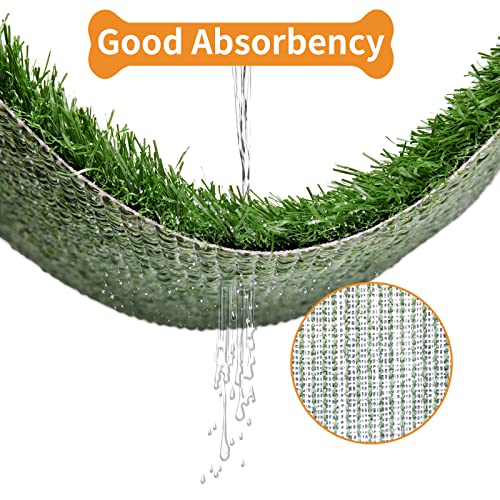 LOOBANI Large Dog Grass Pad with Tray - 47.6×29in for Balcony Apartment | 2 Replacement Fake Grass Pads, Easy to Clean, Dog Litter Box, Balcony/Apartment/Indoor/Outdoor Use - size: Tray Potty 47.6*29inch
