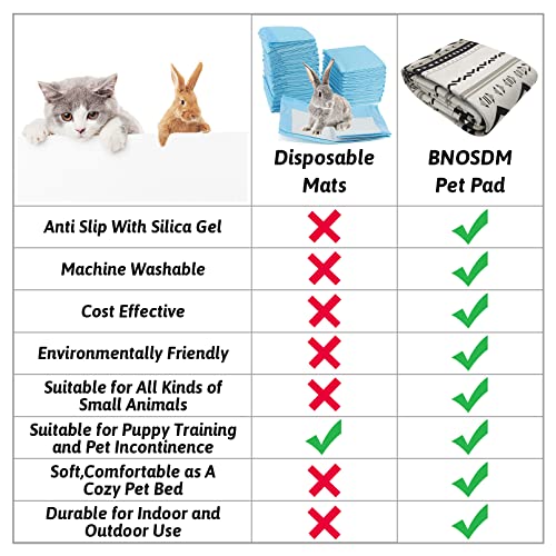 BNOSDM 78.7 in Rabbit Cage Liners Washable Reusable Bunny Bedding Pets Dog Whelping Pads with Anti Slip Bottom Pad Rug for Dogs Chinchillas Cats Guinea Pigs Ferrets - size: 79" X 47"