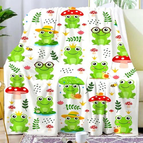 Frog Blanket Gifts for Girls Women Cute Frogs Stuff Accessories Soft Flannel Frogs Throw Blanket Bedding Plush Animal Frog Gifts for Women Girls Boys Kids Teens Adults Room Decor 50"X40" - color: Frog, size: 50"x40"