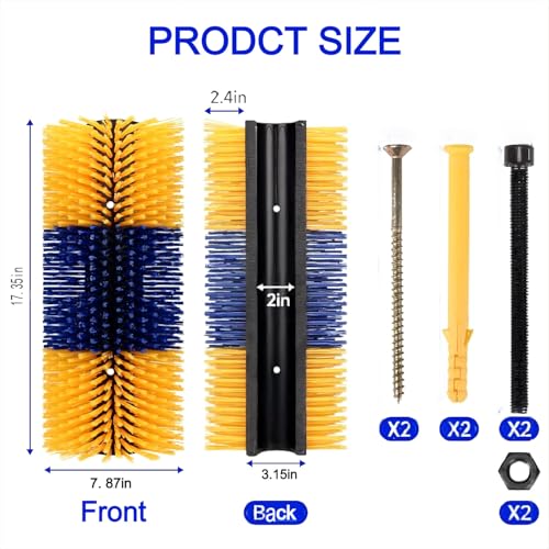 Livestock Scratching Brush Goat Donkey Cow Horse Cattle Itch Scratcher Post | Livestock Grooming and Massage, Farm Animals scratcher, Itch Relief, Goat Scratching Post, Horse Brush, Cow brush - color: Yellow
