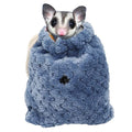 Sugar Glider Bonding Pouch Carrier Bag, Small Animals Sleeping Pouch Bag with Breathable Vent and Drawstring, Portable Travel Bag for Sugar Glider Rat Squirrel Guinea Pig Birds Parrot (Blue) - color: Blue