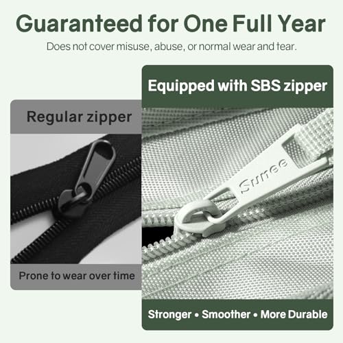 SUNEE Zippered Binder Bag with Handle, 2-Inch 3-Ring O-Ring, 500-Sheet Capacity, Includes Zip Pocket, 5-Tab Expanding File Folder, Multi-Pocket Organizer Binder for Middle School, Sage Green - color: Sage Green