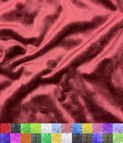 Barcelonetta | Minky Fabric | Plush, Super Soft, Cuddle | Solid Minky | by The Yard | 60" Wide | Baby Blanket, Change Station Cover, Pillow, Scarf, Beanie (Burgundy, 1 Yard) - color: Burgundy, size: 1 Yard