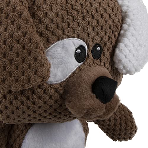 goDog Checkers Dog Squeaky Plush Dog Toy, Chew Guard Technology - Brown, Large - color: Dog (Brown), size: Large