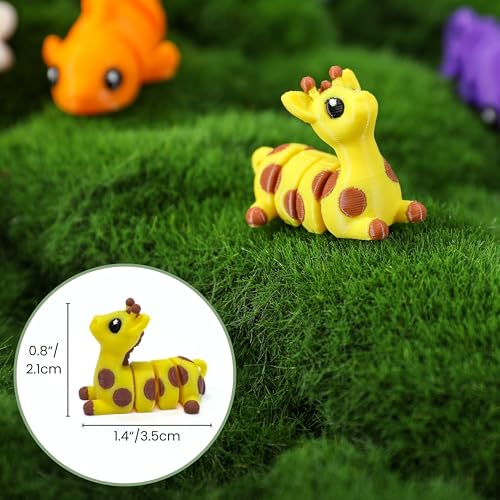 MONJITA 35 pcs Mini 3D Printed Animal Figurines, Flexible Articulated Fidget Toys, Cute Desk Decor, Party Favors, Goodie Bag Stuffers, Gifts for Kids Students Carnival Prizes Rewards (35pcs) - size: 35pcs Animals