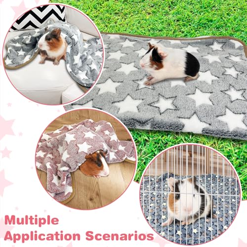 PINVNBY 12 PCS Guinea Pig Blanket Washable Fleece Blanket for Guinea Pigs Reusable Small Animal Cage Sleep Mat Bedding Pad for Hamster Bunny Ferret Chinchilla Hedgehog (24 x 16 Inch) - size: 24" x 16"(12 PCS)
