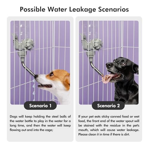 Vannon Dog Crate Water Bottle, 34oz Top-Fill Pet Water Dispenser, Grey | kennel water bottle helps keep pets hydrated longer with fewer refills and easy daily care. - color: Grey, size: 34oz