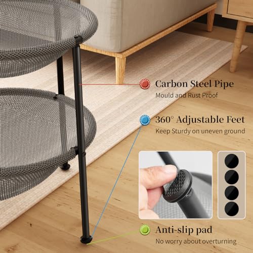 Double Cat Bed Grey, Breathable for 2 Cats, 22.8in x18.7in x 18.7in | Cat Supplies Pet Supplies Whole Wash Stable & Breathable Easy Assembly Indoors Outdoors, 16.9 in x 16.9 in x 9.5 in - color: Grey, size: 18.7"L x 18.7"W x 22.8"Th (Mesh)
