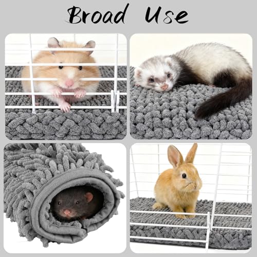 5 Pcs Guinea Pig Cage Liner 16 x 24 Inch Dark Gray Guinea Pig Bedding Washable Training Mat Reusable Small Animal Sleeping Pee Pads for Bunny Hamster