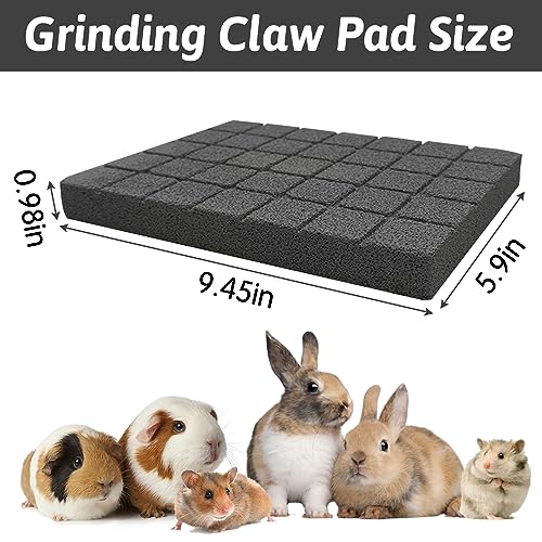 Hamiledyi Rabbit Scratch Foot Pads Bunny Grinding Claw Pad 4 PCS Small Animal Lava Grinding Teeth Stone Hamster Grinding Teeth Block for Guinea Pig Rat Gerbil Chinchilla Hedgehog - color: Black-4PCS