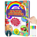 English Interactive Sound Book Talking Activity Book Toy Gift Toddlers Kids | Recharge Words Learning Educational TravelToy Drawing Zone 4 Color Pens Boy Girl Bday Xmas Gift 3+ Sensory Autism 600+ Sounds - style: EN-Colours and Shapes