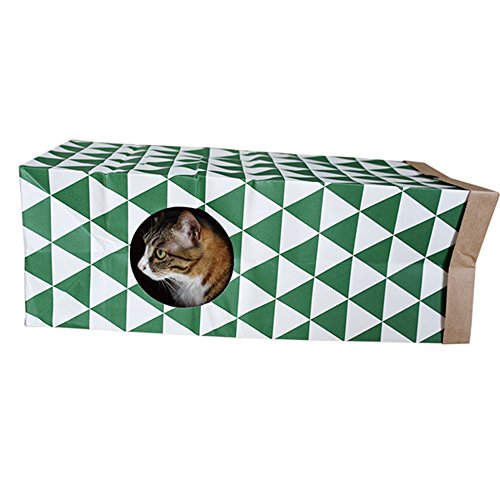 Cat Paper Bag Tunnel Toy Collapsible Tunnel for Rabbits, Kittens, Ferrets, Pet Paper House