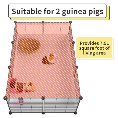 Oneluck Guinea Pig Cage, Indoor Habitat with Waterproof Plastic Bottom, Playpen for Small Pet Bunny, Turtle, Hamster, Partition cage - color: Basic Cage
