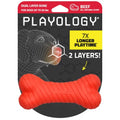 Playology Dual Layer Bone Dog Chew Toy - Medium, Beef Scent | Rubber Construction, All Natural Scent, Heavy Duty Design - size: Medium, style: Beef