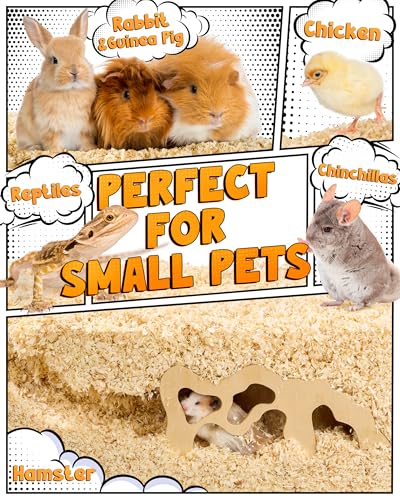 Bucatstate 70L Aspen Bedding, Ultra-Fine Shavings for Small Animals | 100% natural <5mm shavings for hamsters, guinea pigs & snakes. 4X expansion, low-dust, odor control. Ideal for burrowing. - size: 70L