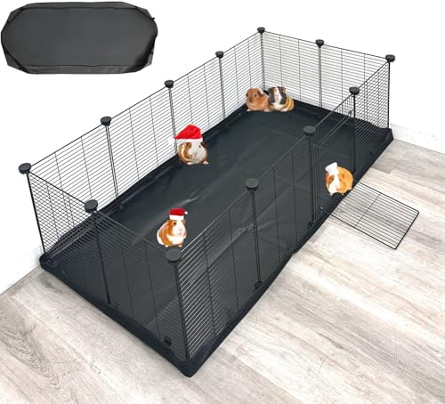 Extra Large Guinea Pig Enclosure Hamsters Critters Turtles Habitat Adjustable Shape Easy to Setup Bunny Puppy Play Ground Center Divider Access Door Mouse Mice Playpen Waterproof Bottom Canvas - size: 12 Pack