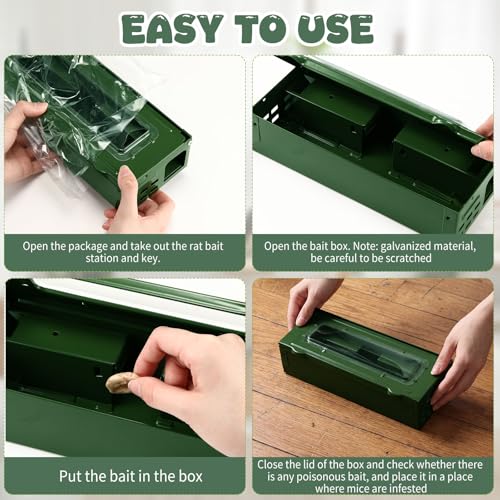 Qualirey 6 Pack Multi Catch Mice Trap Clear Top Humanized Mouse Trap Rodent for Indoor Outdoor Rat Control Pet and Security (4.5 Inch,Green)