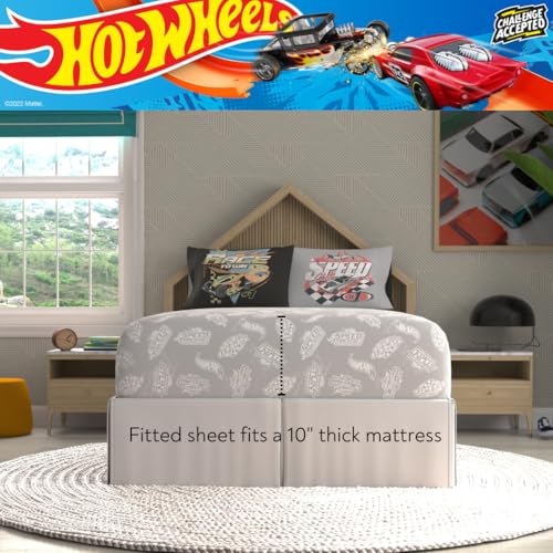 Hot Wheels Kids Bedding Super Soft Comforter and Sheet Set with Sham, 7 Piece Full Size, (Officially Licensed Product) By Franco - color: Hot Wheels, size: Full