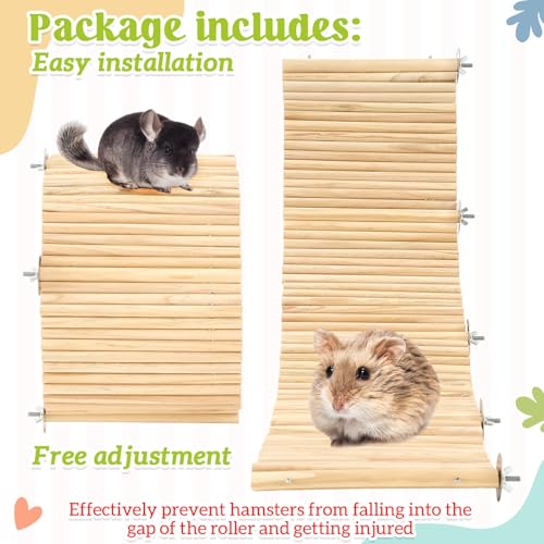 Geelin Chinchilla Running Wheel Fence, Chinchilla Natural Birch Wood Flexible Platform Toy, Climbing Toys for Guinea Pig Rabbit Hamsters Gerbils Rat and Other Small Animals Cage Accessories