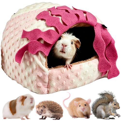 Small Pet Hideout No Bottom Guinea Pig Rabbit Cave Toilet Cover (Pink,Medium) - color: Pink, size: Medium