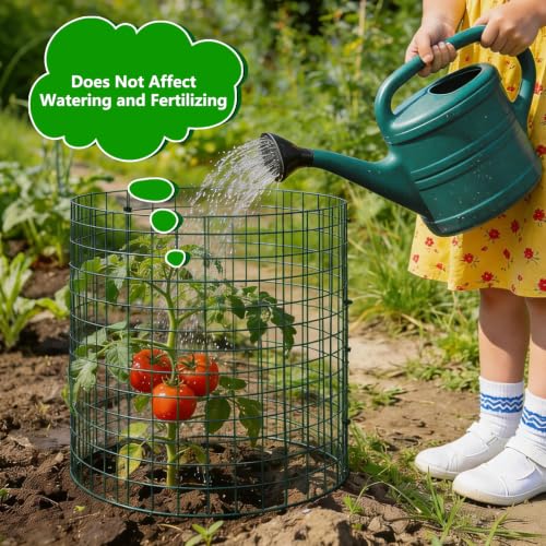 10 Pack 12x14 Inch Plant Cages, Metal Garden Protector from Animals | Garden Cloche, Plant Guard Barrier, Stakes & Zip Ties, Rabbit Squirrel Protection, Seedlings, Herbs, Vegetable Garden Beds - color: 10 Pack, size: 12x14 IN
